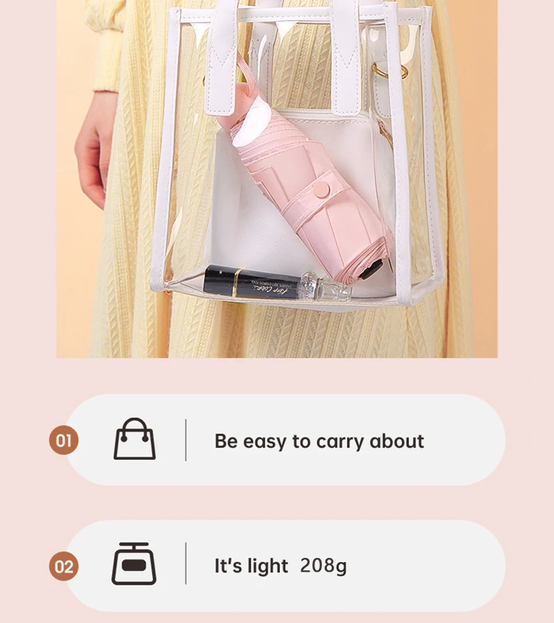 Ultralight And Compact Portable Capsule Umbrella UV Protection Umbrella Mini Five-fold Umbrella thumbnail 3