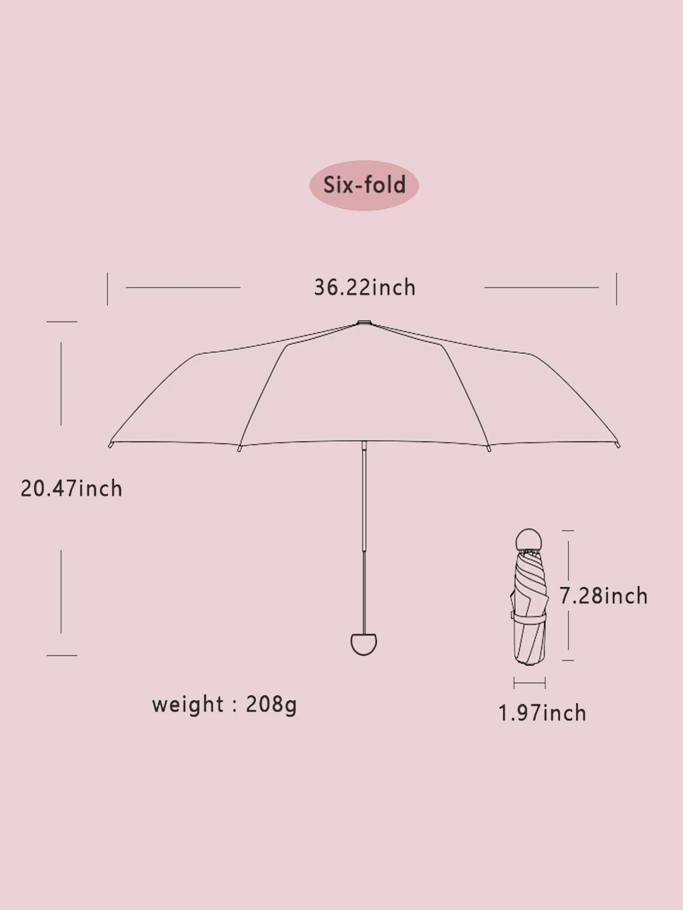 Ultralight And Compact Portable Capsule Umbrella UV Protection Umbrella Mini Five-fold Umbrella thumbnail 5