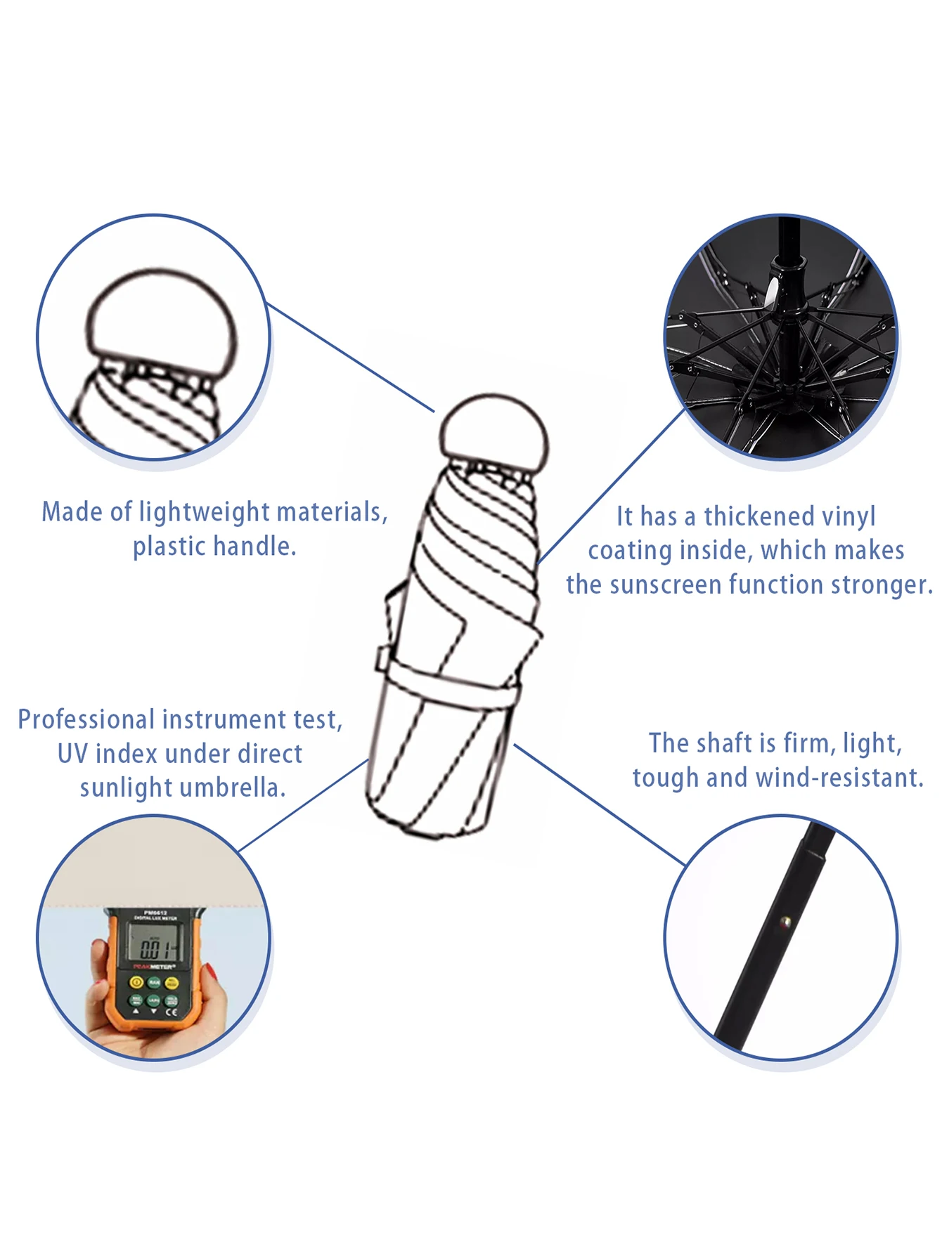 Ultralight And Compact Portable Capsule Umbrella UV Protection Umbrella Mini Five-fold Umbrella thumbnail 6