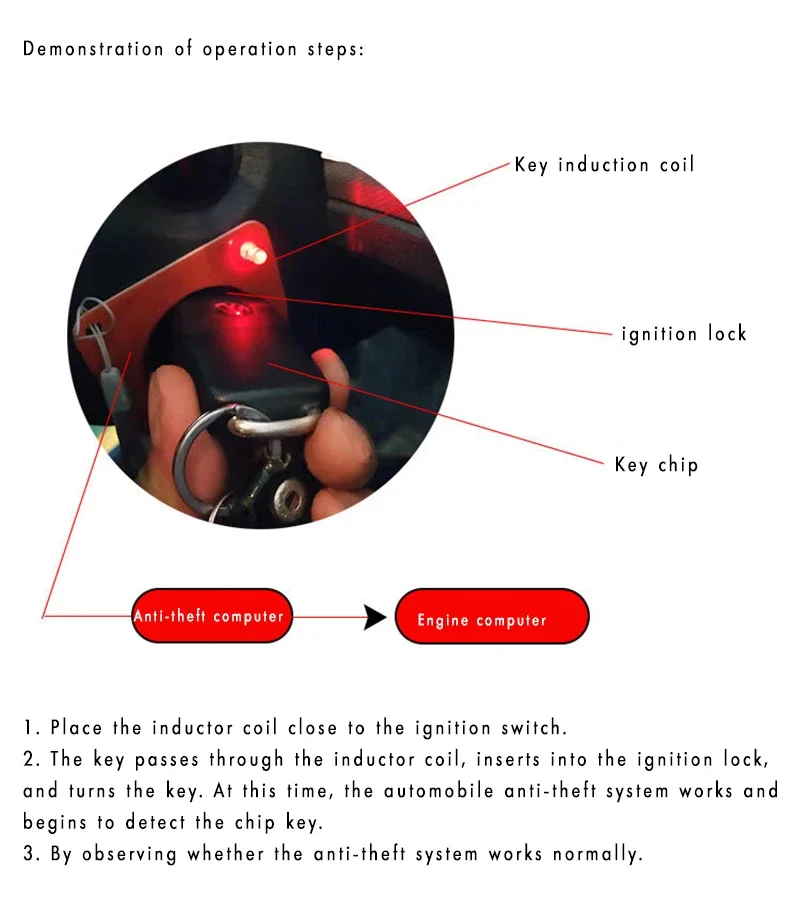 Induction Coil Immobilizer Antenna Car Tester Ignition Ring Lock Chip Automotive Key Tool for Detection thumbnail 4