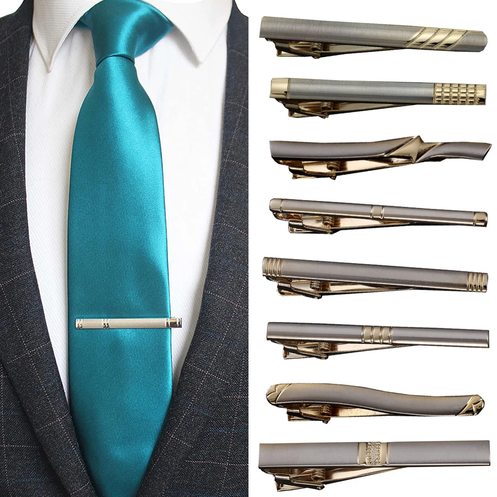 Luxury Design Metal Tie Clip Men Wedding Necktie Tie Clasp Clip Gentleman Ties Bar Crystal Tie Pin For Men Accessories Jewelry thumbnail 6