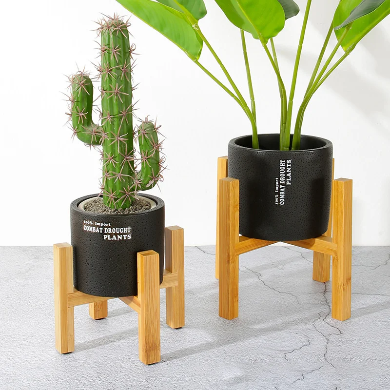Small Durable Wood Planter Pot Trays Flower Pot Rack Strong Free Standing Bonsai Holder Home Garden Indoor Display Plant Stand thumbnail 4