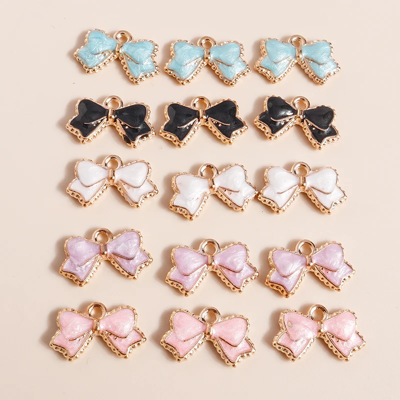 10pcs Mix Cute Girls Bow Balloon Lipstick Highheel Charms Pendants for Necklaces Earrings Keychain DIY Jewelry Making Accessory thumbnail 4