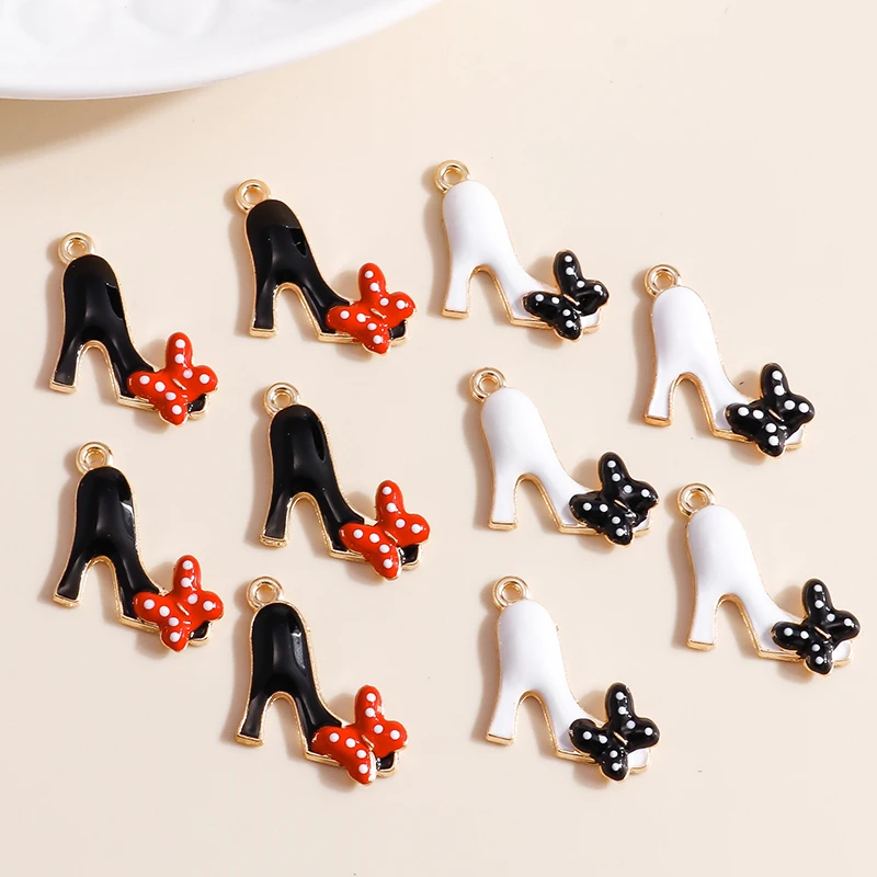 10pcs Mix Cute Girls Bow Balloon Lipstick Highheel Charms Pendants for Necklaces Earrings Keychain DIY Jewelry Making Accessory thumbnail 3