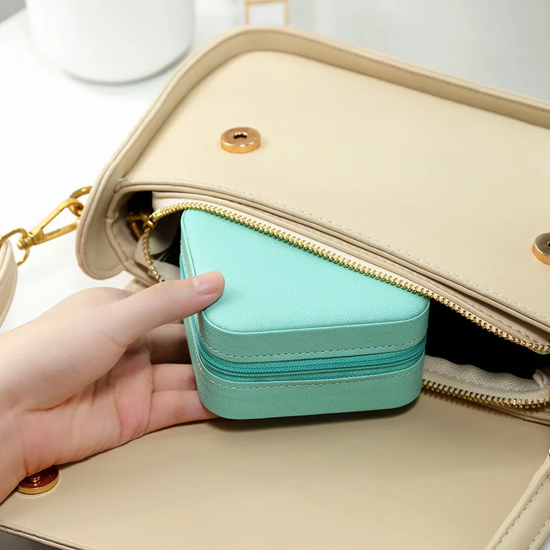 Simple ins macaroon jewelry box travel travel studs necklace ring jewelry box, portable thumbnail 6