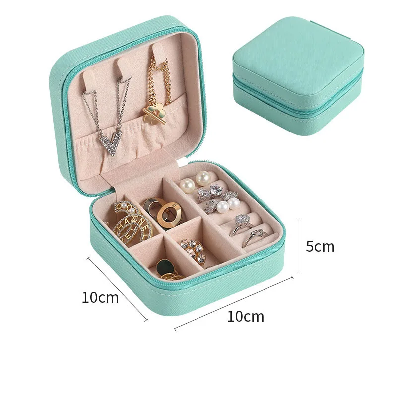 Simple ins macaroon jewelry box travel travel studs necklace ring jewelry box, portable thumbnail 4