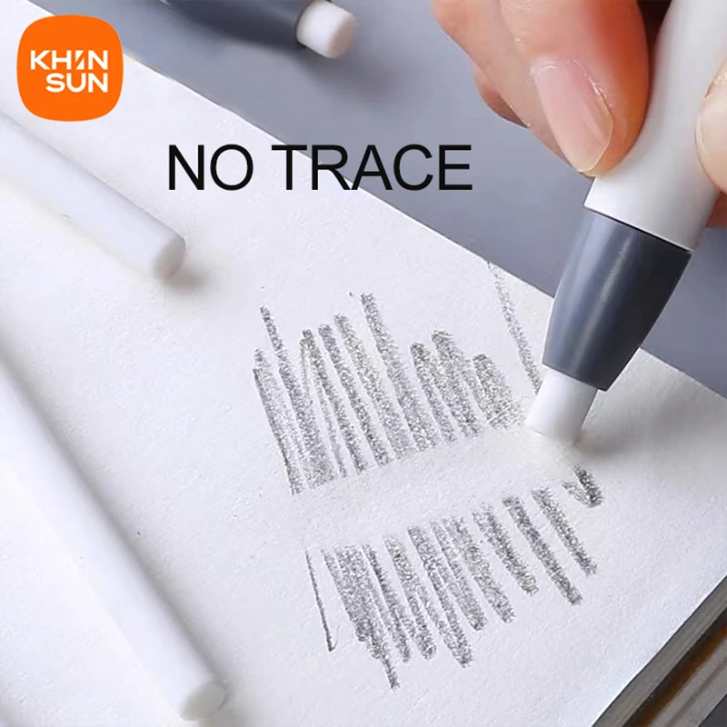 KHINSUN Press Retractable Pencil Eraser Correction Supplies Pen Style Pencil Rubber Writing School Supplies Stationery thumbnail 3