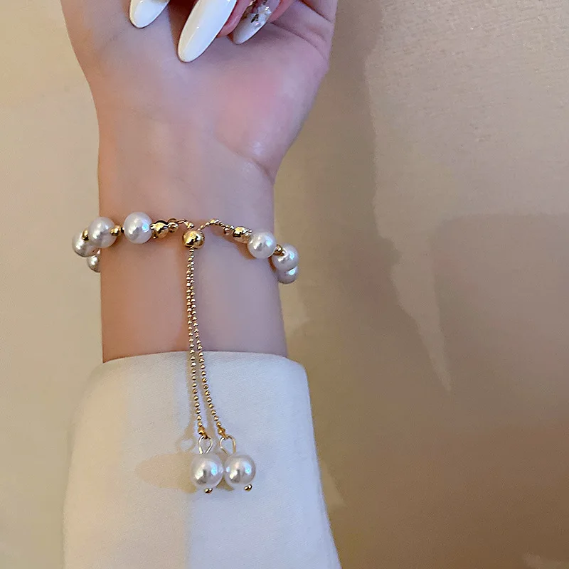 Elegant Pearl Bracelet Baroque Simulated Pearl Women Bracelet Bangles Ladies Fashion Charm Jewelry For Birthday Party Gifts thumbnail 4