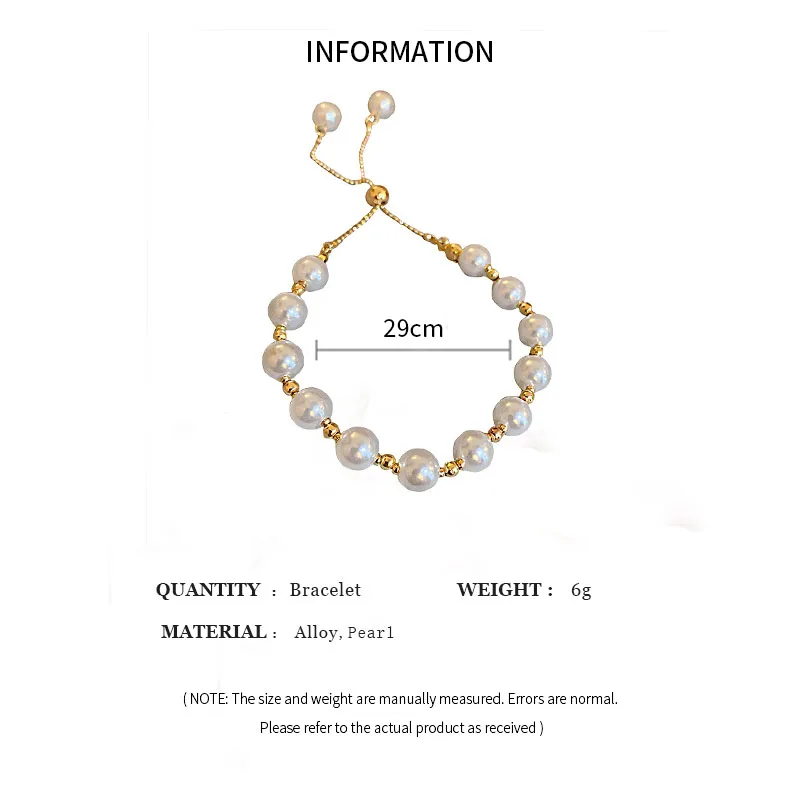 Elegant Pearl Bracelet Baroque Simulated Pearl Women Bracelet Bangles Ladies Fashion Charm Jewelry For Birthday Party Gifts thumbnail 6