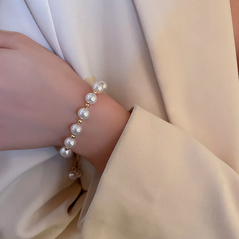 Elegant Pearl Bracelet Baroque Simulated Pearl Women Bracelet Bangles Ladies Fashion Charm Jewelry For Birthday Party Gifts thumbnail 2