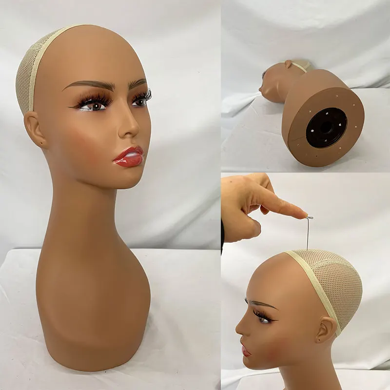 Realistic Female Mannequin Head Manikin PVC Head Bust Wig Model Head Stand With Makeup For Wigs,Hats,Sunglasses,Necklace,Jewelry thumbnail 4