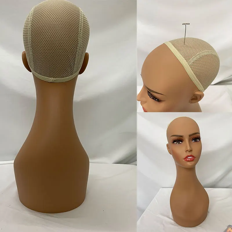 Realistic Female Mannequin Head Manikin PVC Head Bust Wig Model Head Stand With Makeup For Wigs,Hats,Sunglasses,Necklace,Jewelry thumbnail 6