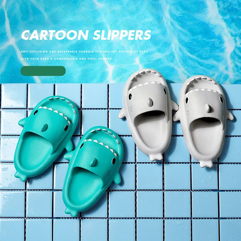 Children Slippers Cartoon Shark Sandals Summer Boys Girls Baby Kids Shoes Soft Sole Anti-Slip thumbnail 4