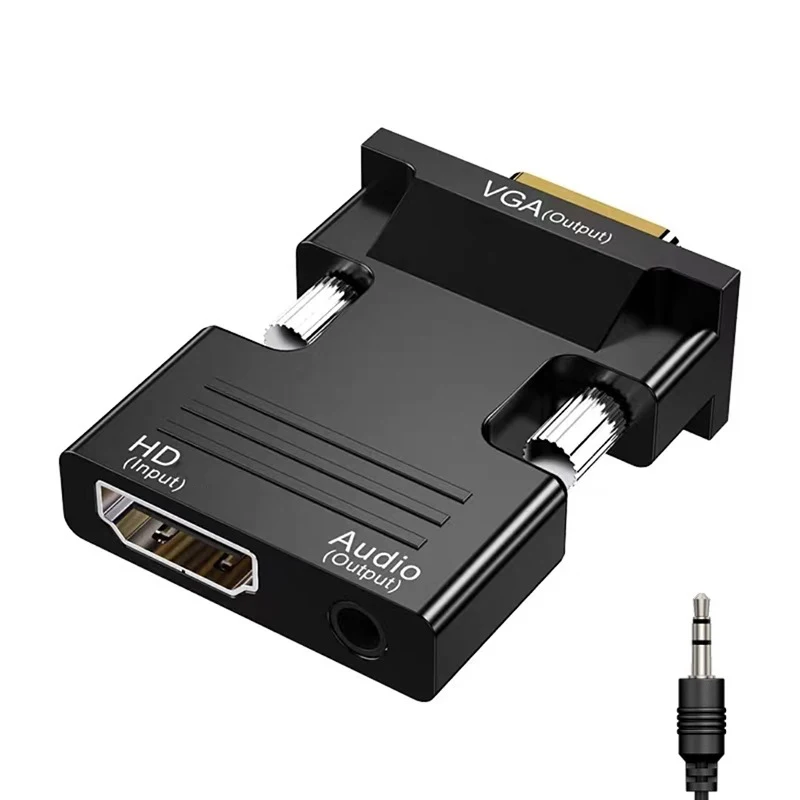 HDMI-compatible Female To VGA Male Converter Adapter with 3.5mm Audio Cable for PS4 Monitor Projector PC Laptop 1080P HD To VGA thumbnail 5