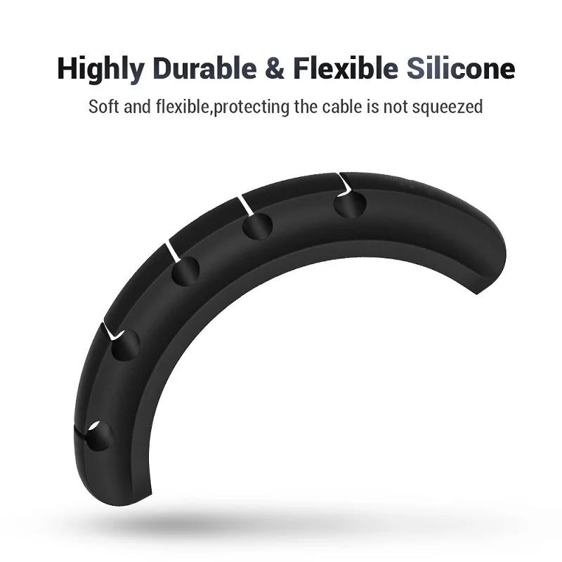 5 Clips Cable Management Cord Organizer Clips Silicone Self Adhesive Holder for Desktop USB Charging Cable Clip Wire Office Home thumbnail 3
