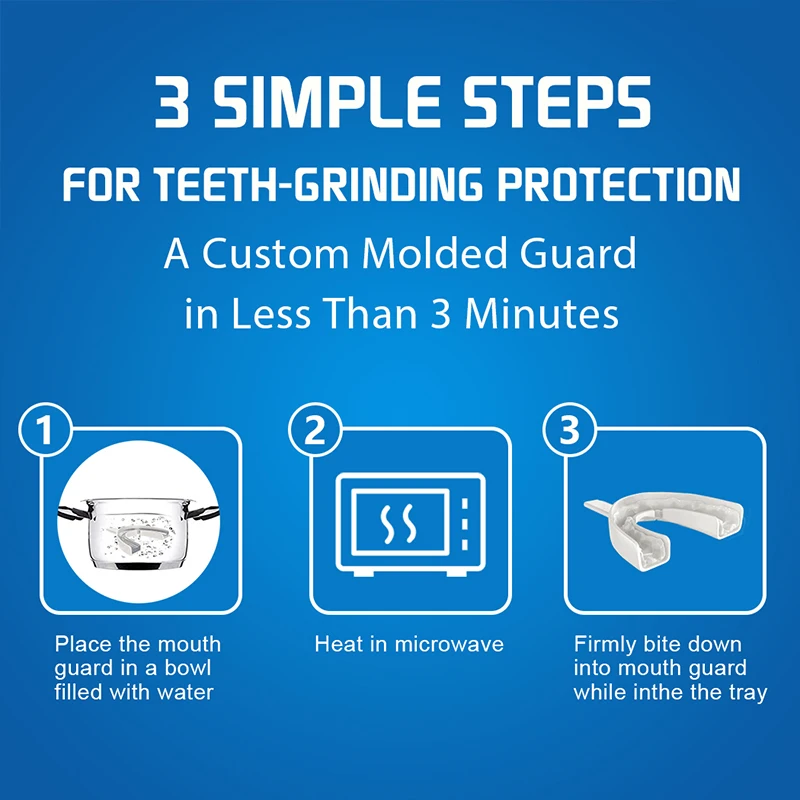 Anti Bruxism Moldable Mouth Guard 5Pcs Dental Braces Koheel-GS Night Teeth Grinding for Sleep 2 Sizes With Forming Tray and Box thumbnail 4