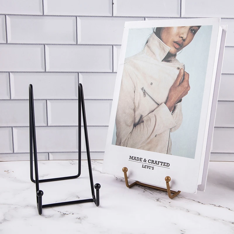 Iron Art Magazine Display Stand Dish Rack Plate Bowl Picture Frame Photo Book Pedestal Storage Holder Ornaments Dish Storage thumbnail 3