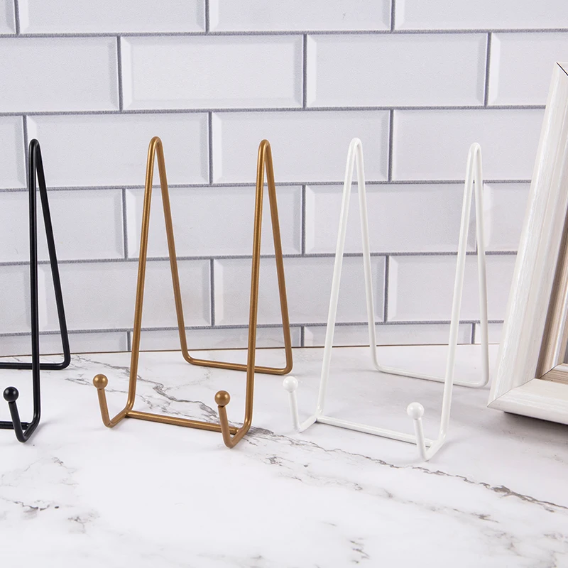 Iron Art Magazine Display Stand Dish Rack Plate Bowl Picture Frame Photo Book Pedestal Storage Holder Ornaments Dish Storage thumbnail 4