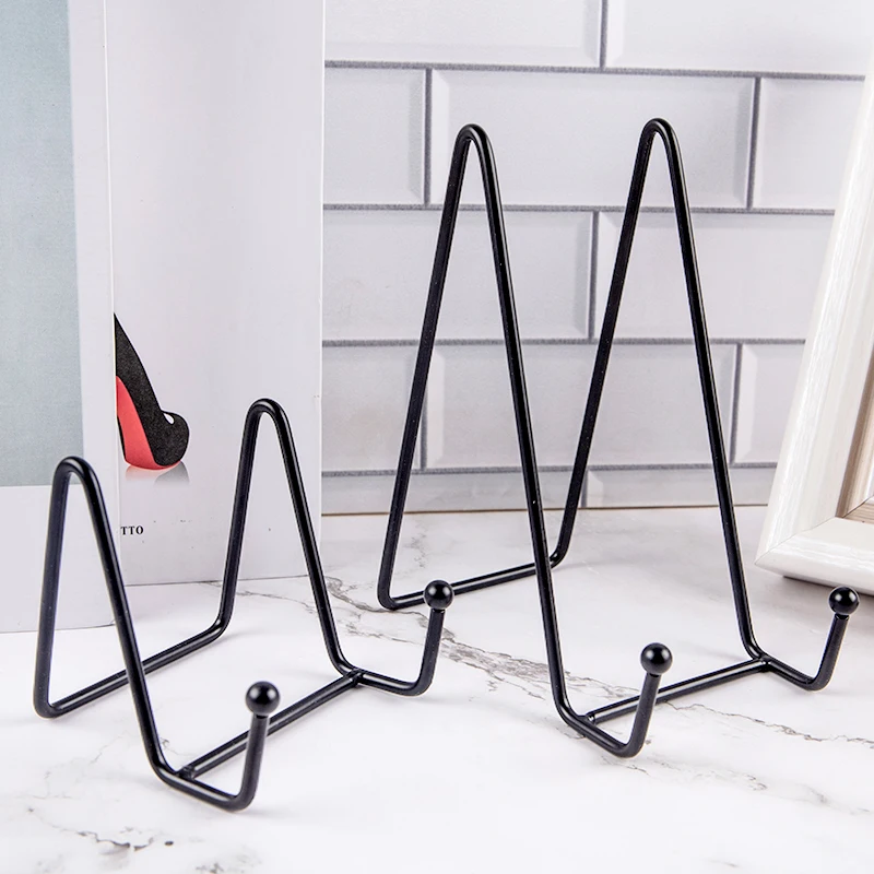 Iron Art Magazine Display Stand Dish Rack Plate Bowl Picture Frame Photo Book Pedestal Storage Holder Ornaments Dish Storage thumbnail 5