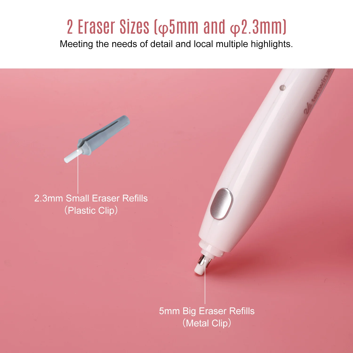 Electric Eraser Kit with 16 Eraser Refills Rechargeable Pencil Eraser One-button Control Christmas Gift Stationery Supplies thumbnail 6