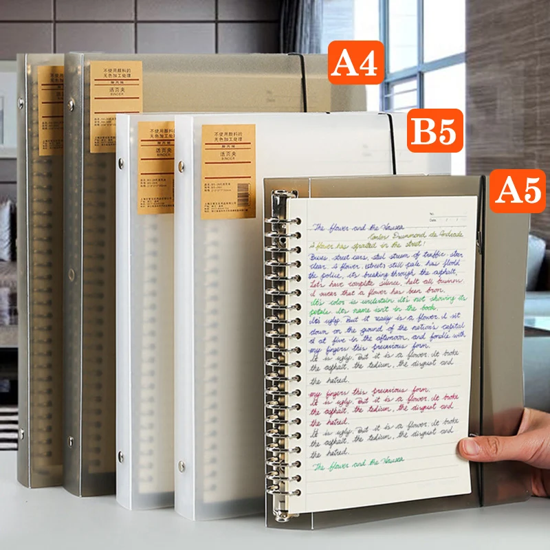 A5 B5 A4 Binder Notebook Refillable Grid Lined Blank Dotted Diary Planner Journal Stationery Notepad School Office Supplies