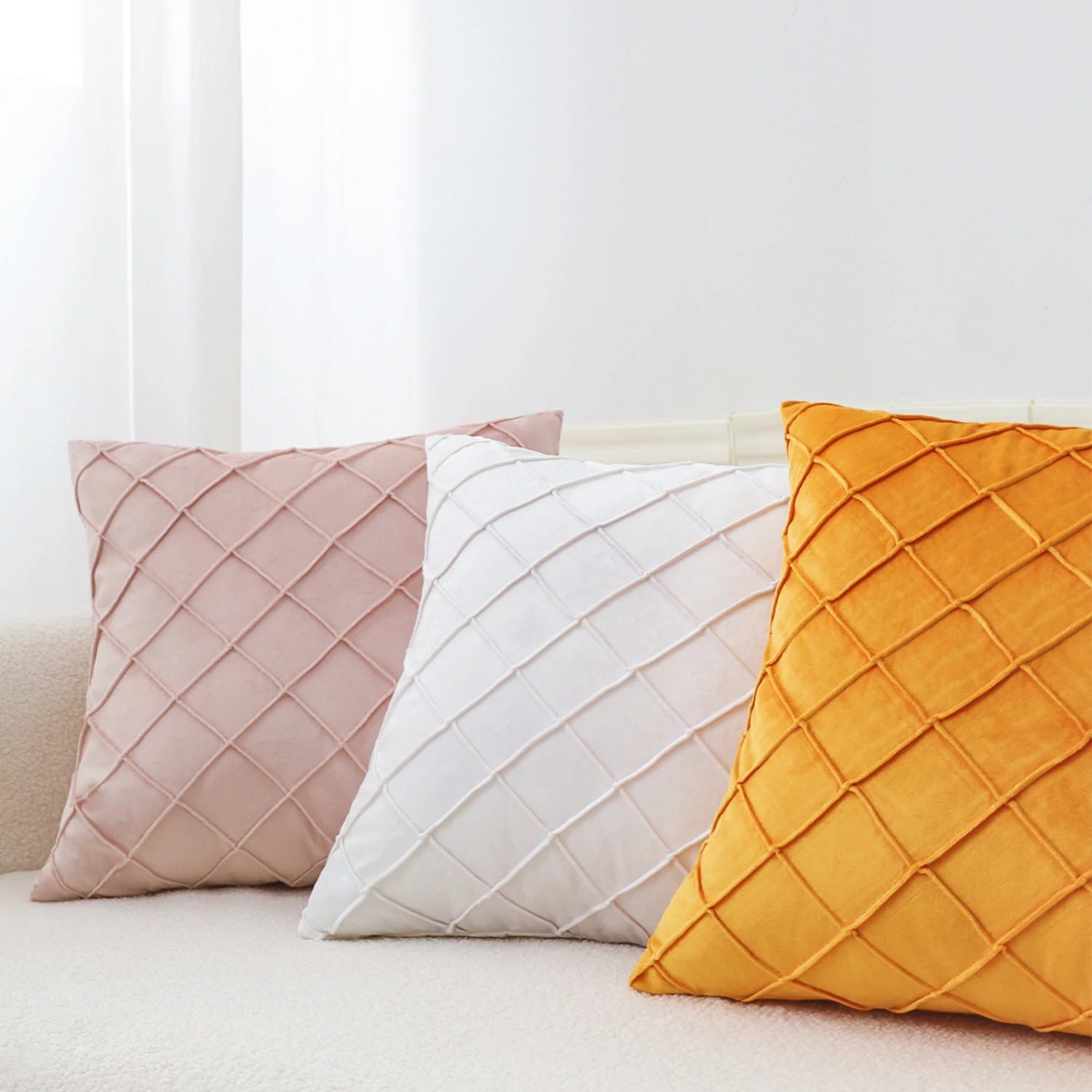 Geometric Cushion Cover Velvet Pillow  Living Room Decoration Pillows for Sofa Home Decor Polyester Blend 45x45cm Pillowcase thumbnail 2