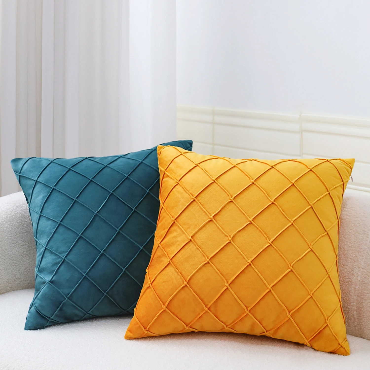 Geometric Cushion Cover Velvet Pillow  Living Room Decoration Pillows for Sofa Home Decor Polyester Blend 45x45cm Pillowcase thumbnail 3