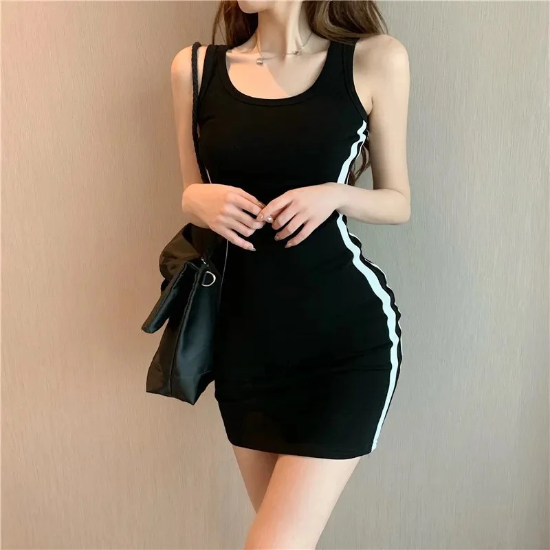 Summer Women Casual Sheath Dress Lady Spaghetti Strap Sleeveless Sexy Stretch Slim Dress Vestidos QT030 thumbnail 2