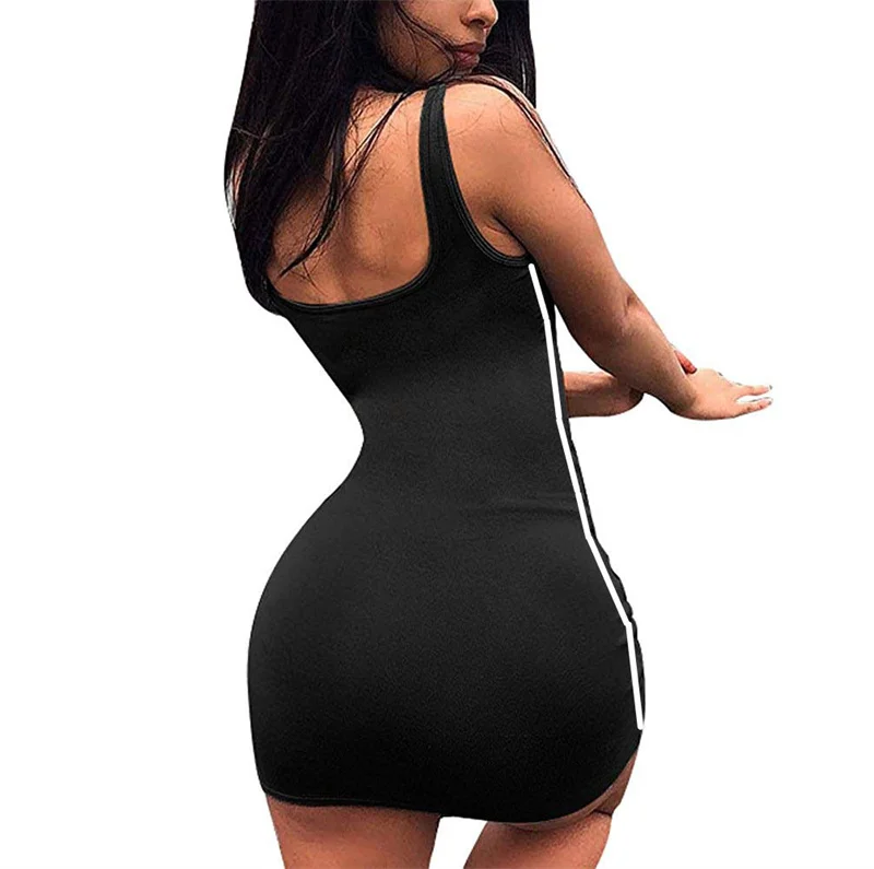 Summer Women Casual Sheath Dress Lady Spaghetti Strap Sleeveless Sexy Stretch Slim Dress Vestidos QT030 thumbnail 6