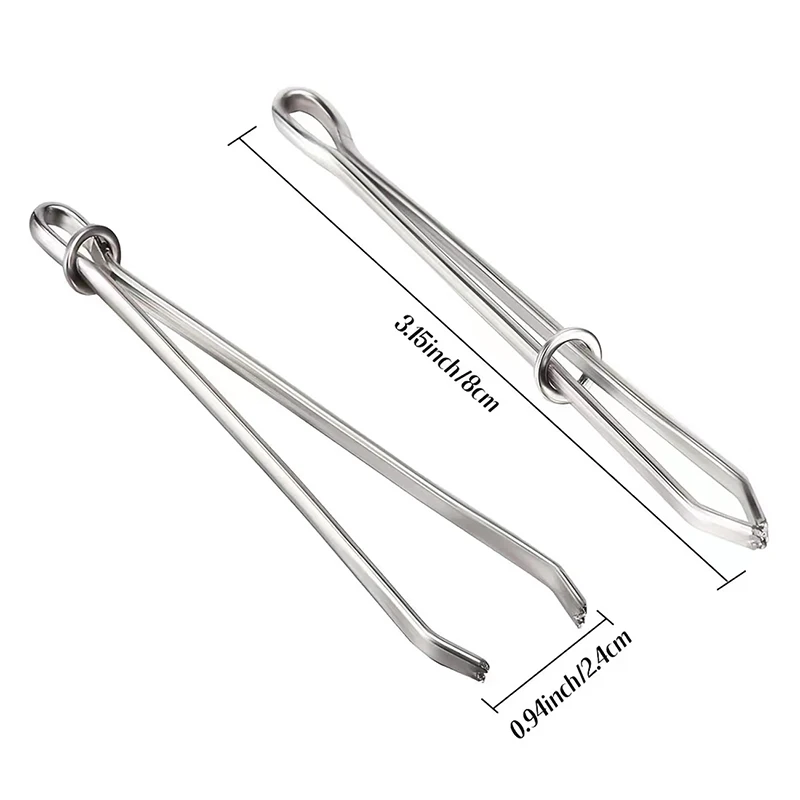 2pcs Stainless Steel Garment Clips Sewing DIY Tools Elastic Band Tape Punch Cross Stitch Threader Wear  Rope Elastic Clamp thumbnail 4