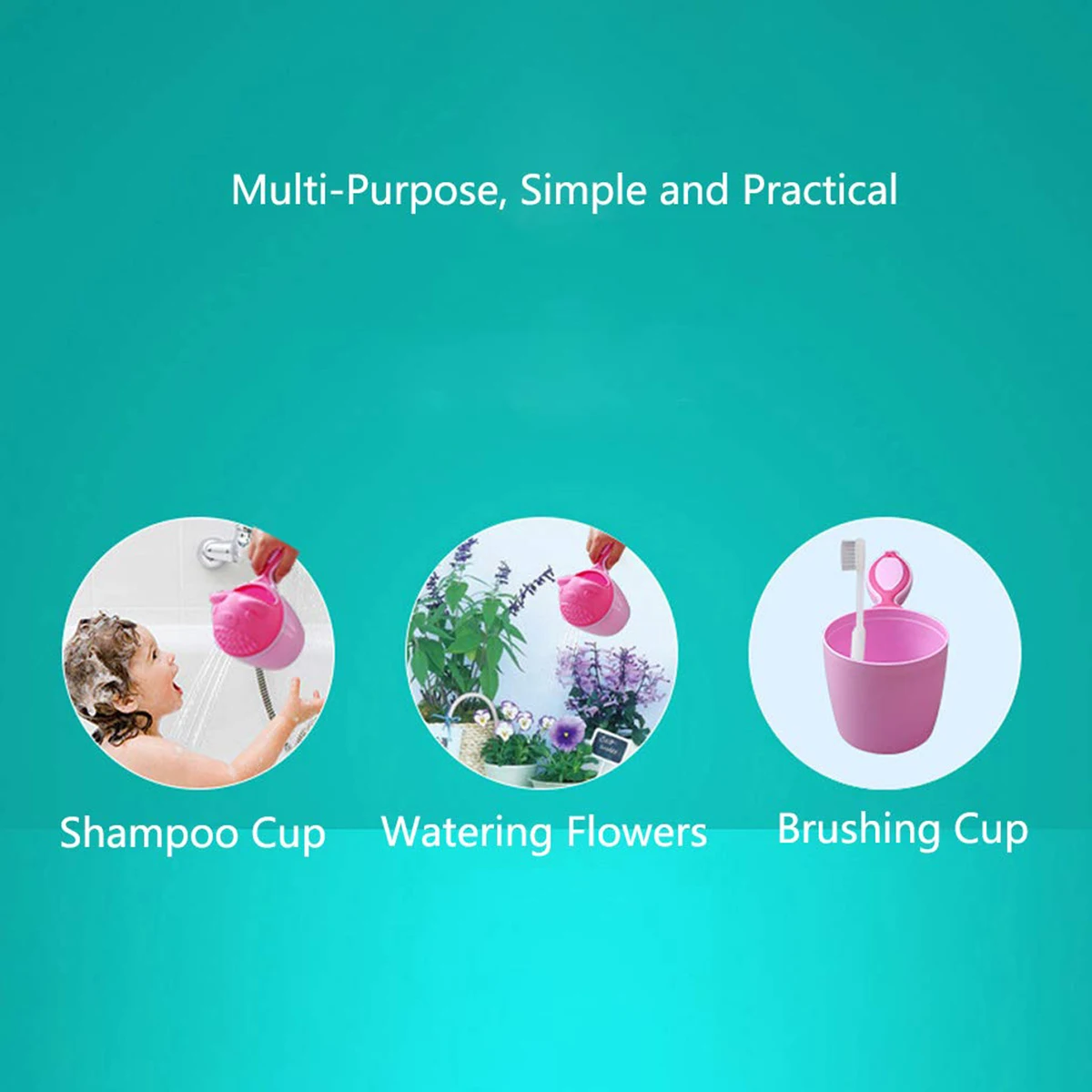Baby Shampoo Rinse Cup Kids Bath Waterfall Rinser Children Bathing Baby Shower Spoons Child Washing Hair Cup Kids Bath Tool thumbnail 6