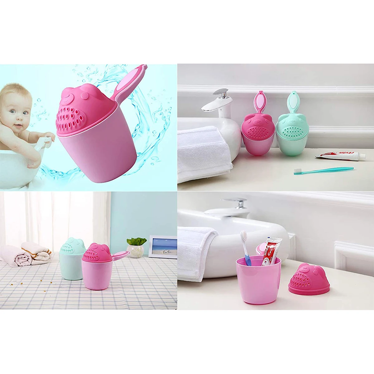 Baby Shampoo Rinse Cup Kids Bath Waterfall Rinser Children Bathing Baby Shower Spoons Child Washing Hair Cup Kids Bath Tool thumbnail 5