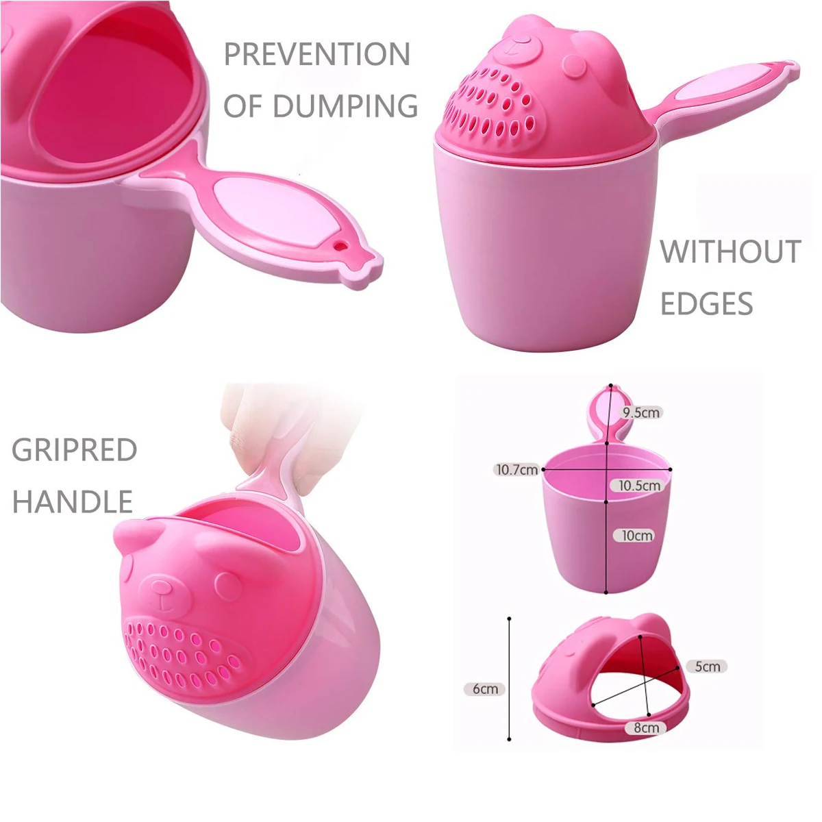 Baby Shampoo Rinse Cup Kids Bath Waterfall Rinser Children Bathing Baby Shower Spoons Child Washing Hair Cup Kids Bath Tool thumbnail 3