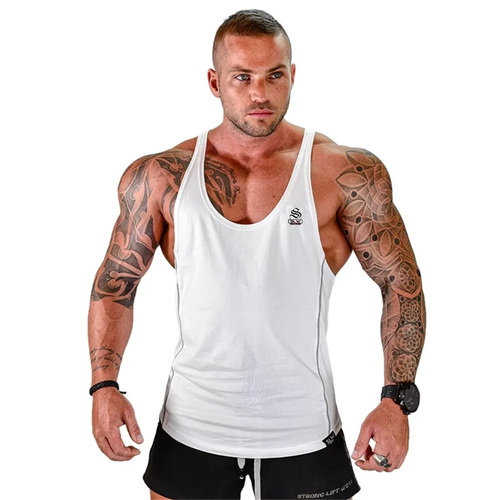Mens Bodybuilding Tank top Gyms Fitness sleeveless shirt 2025 New Male Cotton clothing Fashion Singlet vest Undershirt Hombre thumbnail 2