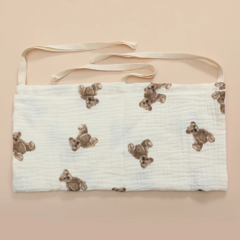 100% Cotton Baby Crib Storage Bag Multifunctional Newborn Bed Headboard Organizer For Kids Baby Bedding Diaper Bag thumbnail 4