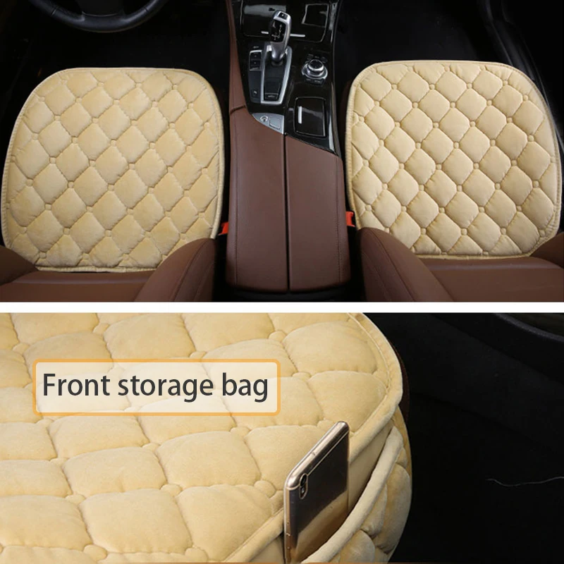 SEAMETAL Plush Car Seat Cover Anti Slip Soft Seat Cushion Auto Chair Protector Pad Universal for Sedan Suv Pick-up Truck thumbnail 3