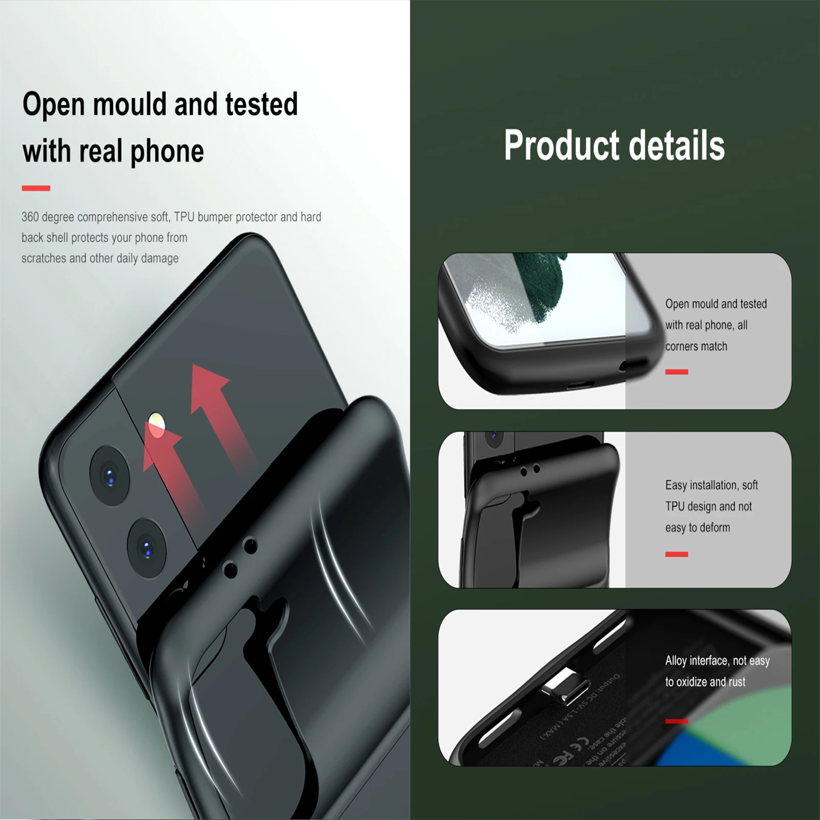 JayoWade S21 S22 S23 Ultra Power Case For Samsung Galaxy S22 + Plus Battery Charger Case Power Bank For Samsung S23 Battery Case thumbnail 3