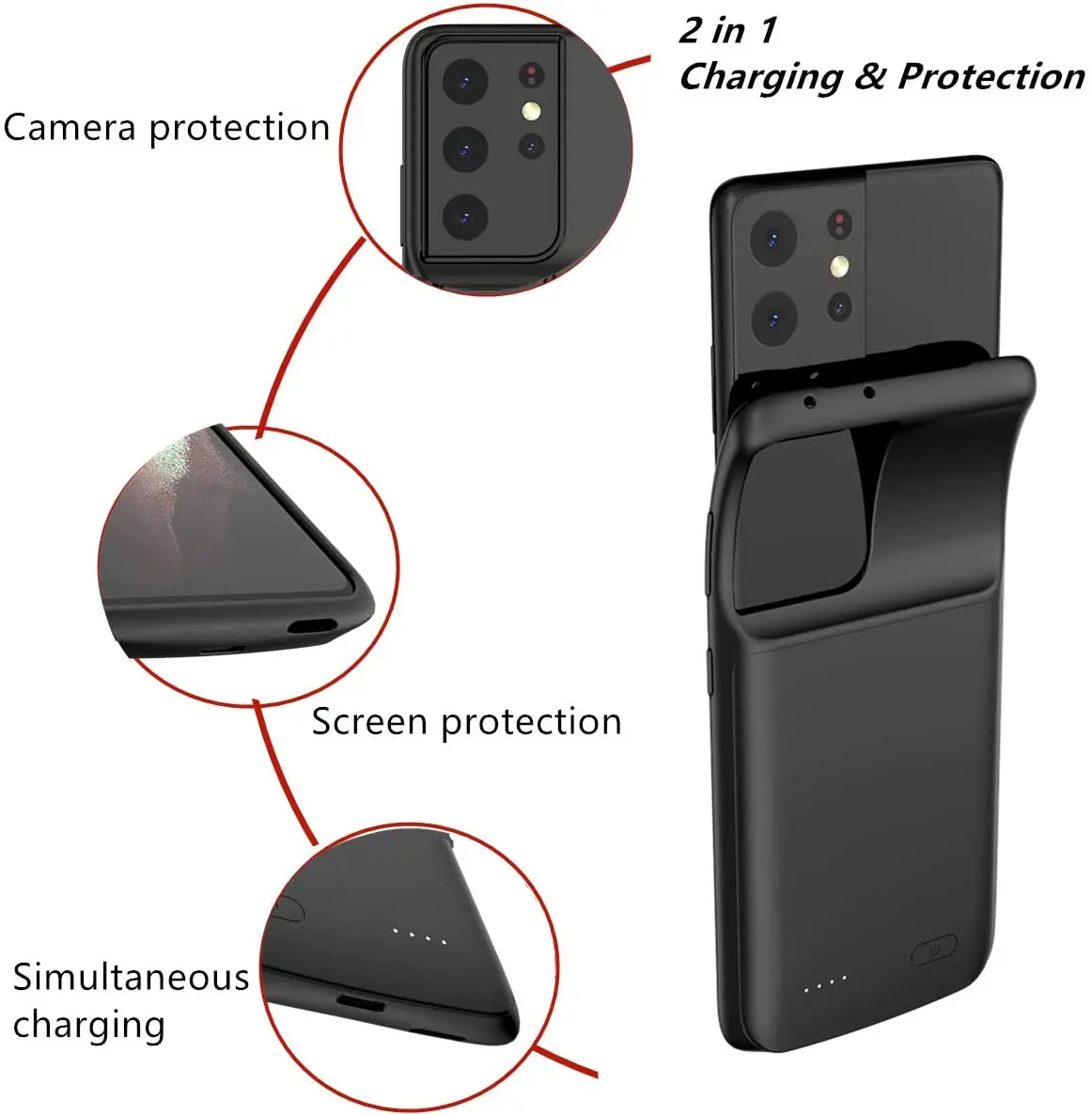 JayoWade S21 S22 S23 Ultra Power Case For Samsung Galaxy S22 + Plus Battery Charger Case Power Bank For Samsung S23 Battery Case thumbnail 2