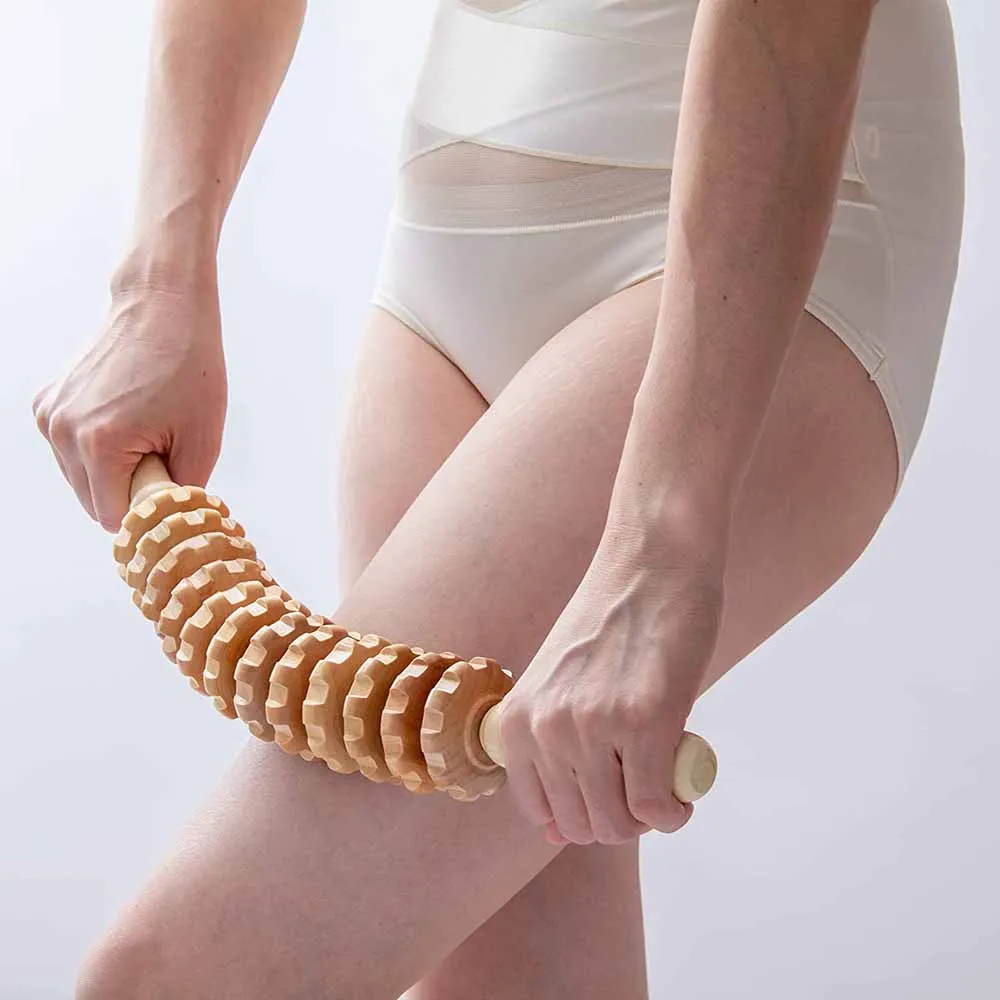 Curved Wood Massage Roller Stick Lymphatic Drainage Wood Therapy Massage Tool Maderoterapia Colombiana Anti Cellulite Massager thumbnail 3