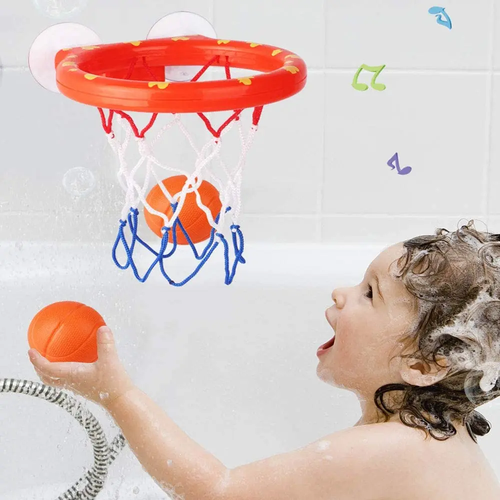 4pcs Bathroom Shooting Game Toy Bathtub Basketball Hoop Set Fun Kids Bath Toys with 3 Balls Gift for Toddler Kids Children Baby thumbnail 2
