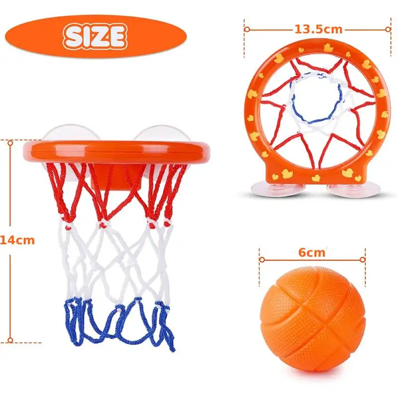 4pcs Bathroom Shooting Game Toy Bathtub Basketball Hoop Set Fun Kids Bath Toys with 3 Balls Gift for Toddler Kids Children Baby thumbnail 4