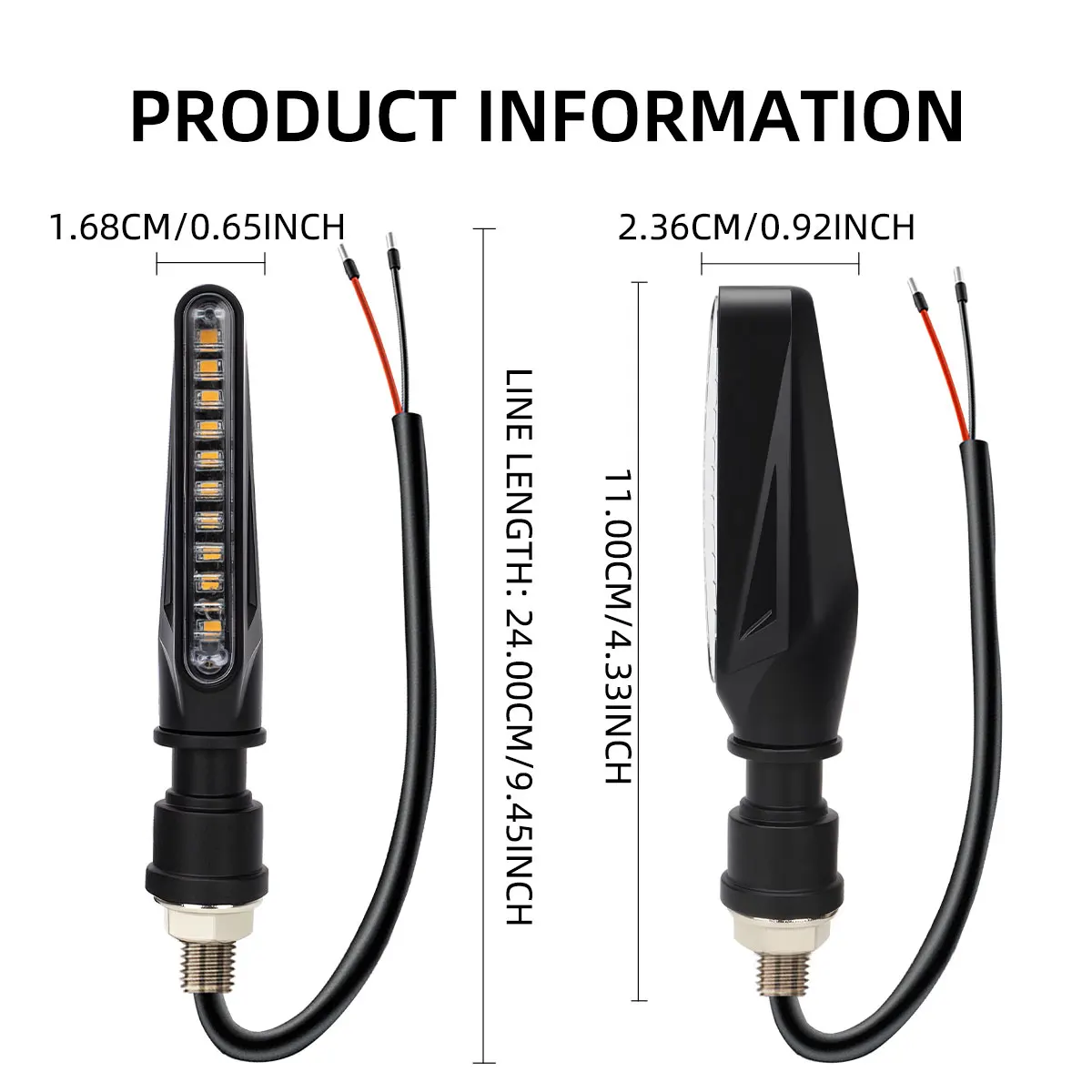2PCS Motorcycle LED Turn Signal Light Universal DRL Amber Flowing Blinker Indicator Motorcycle Flashing Light Tail Lamp thumbnail 4