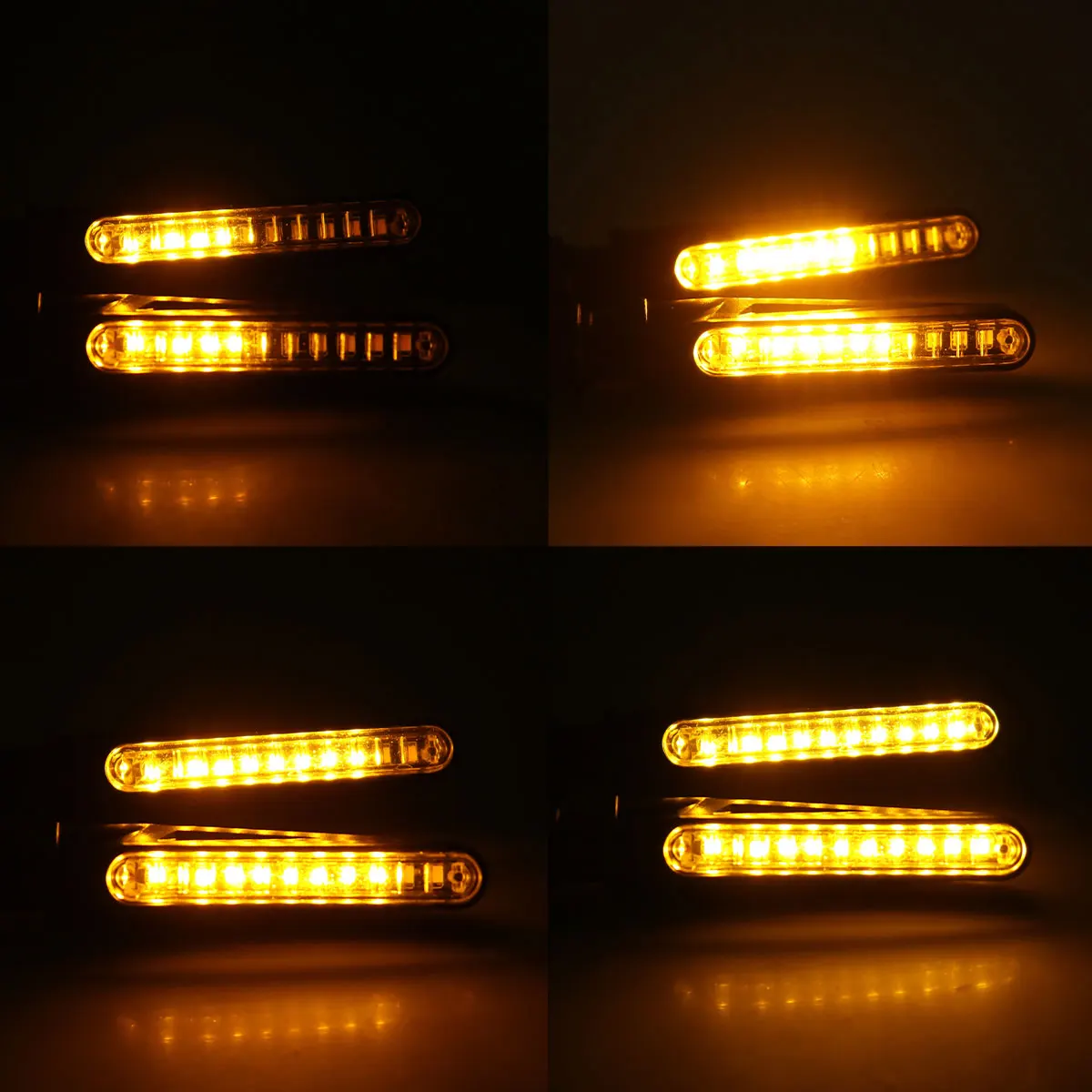 2PCS Motorcycle LED Turn Signal Light Universal DRL Amber Flowing Blinker Indicator Motorcycle Flashing Light Tail Lamp thumbnail 5