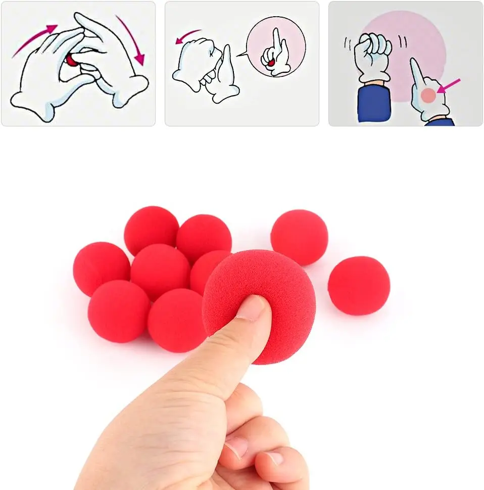 10pcs Red Sponge Ball Magic Sponge Ball Magic Props Comedy Trick Finger Sponge Play Ball Gift for Kid Halloween Party Masquerade thumbnail 4