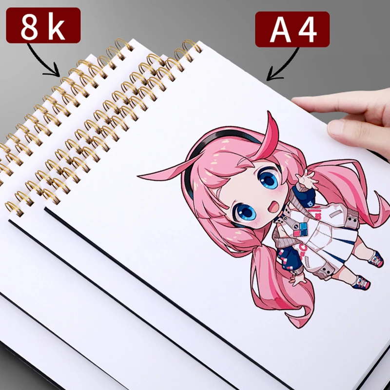 8K/A4 Thickened Sketchbook Student Art Painting Drawing Paper Sheets Marker Book NoteBook Water Color School Stationery thumbnail 2