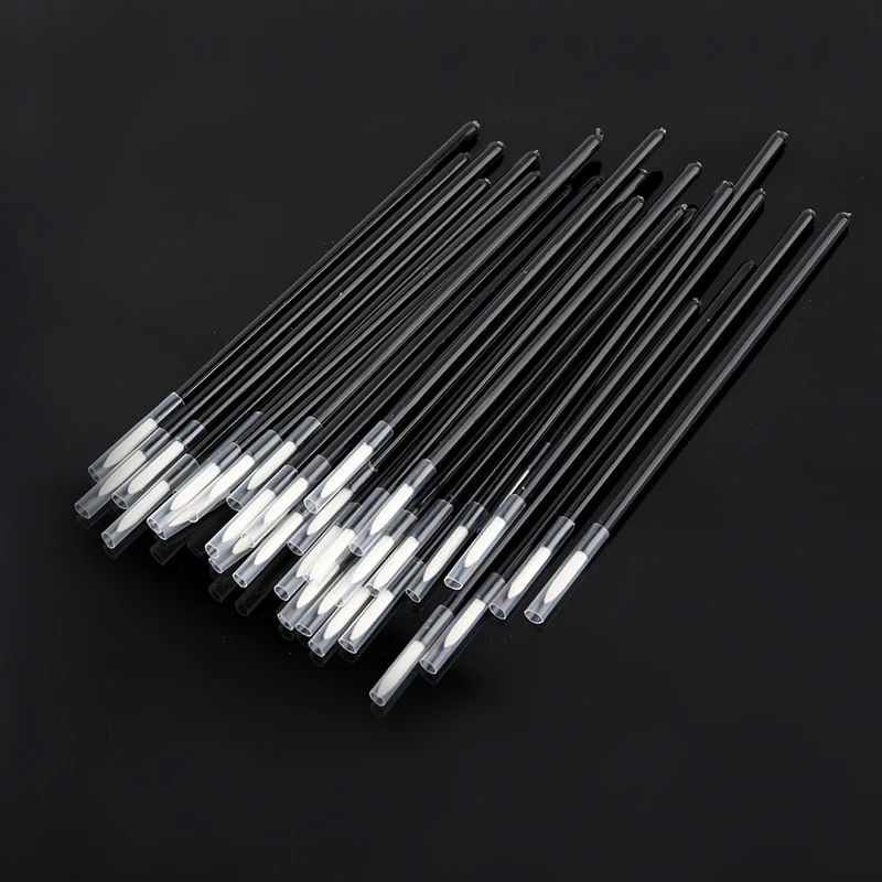 50/100pcs Makeups Eyeliner Brushes Fine Fiber Head Applicator Wand Extensions Cosmetic Brush With Cap Professional Makeup Tools thumbnail 3