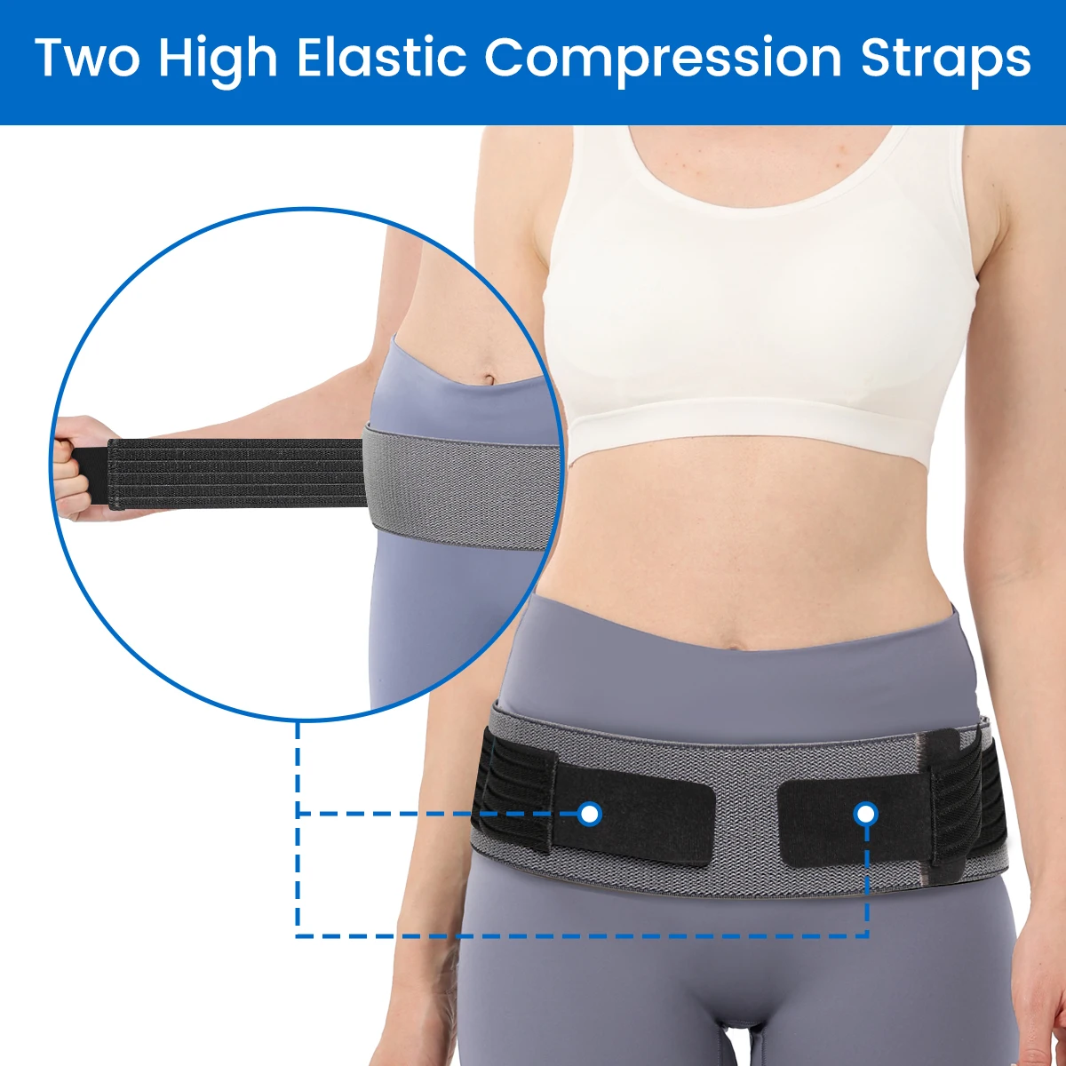 VELPEAU Sacroiliac SI Joint Hip Belt for Sciatica, Lower Back Pain, Postpartum Recovery Pelvic Belt, Non-Slip and Wear Resistant thumbnail 4