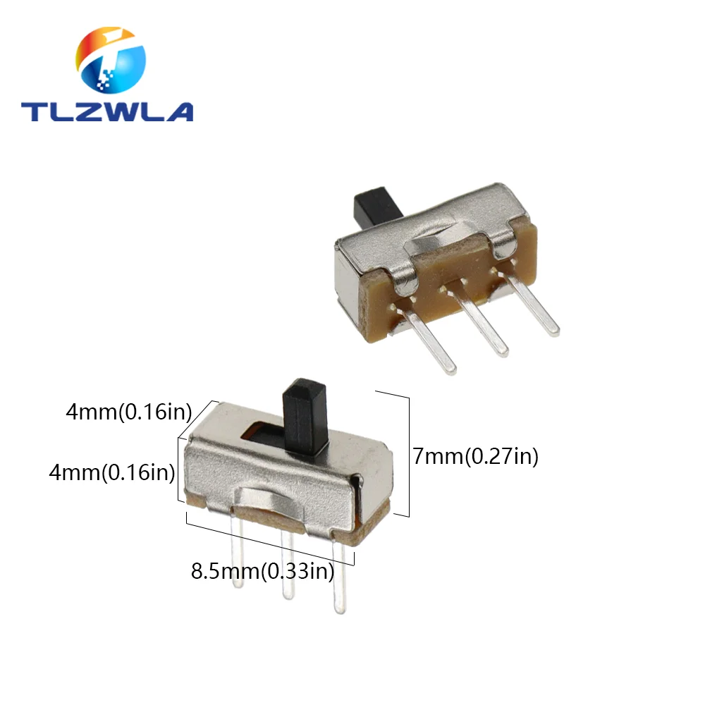 20Pcs SS12D00 Interruptor On-Off Mini Slide Switch 3pin 1P2T 2 Position High Quality Toggle Switch Handle length:3MM/4MM/5MM/6MM thumbnail 5