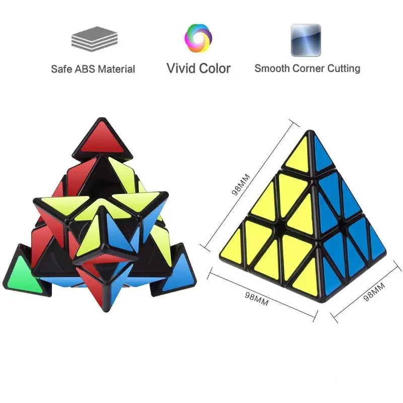 3x3x3 Smooth Triangle Cube Pyraminx Speed Cube Stickerless Brain Teasers Magic Cube 3D Cube Puzzle Educational Toy for Adult Kid thumbnail 6