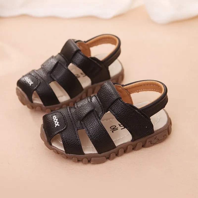 2020 Kids Beach Sandals for Boys New Summer Baby Boy Shoes Soft Leather Bottom Non-Slip Closed Toe Safty Shoes Children Sandals thumbnail 6
